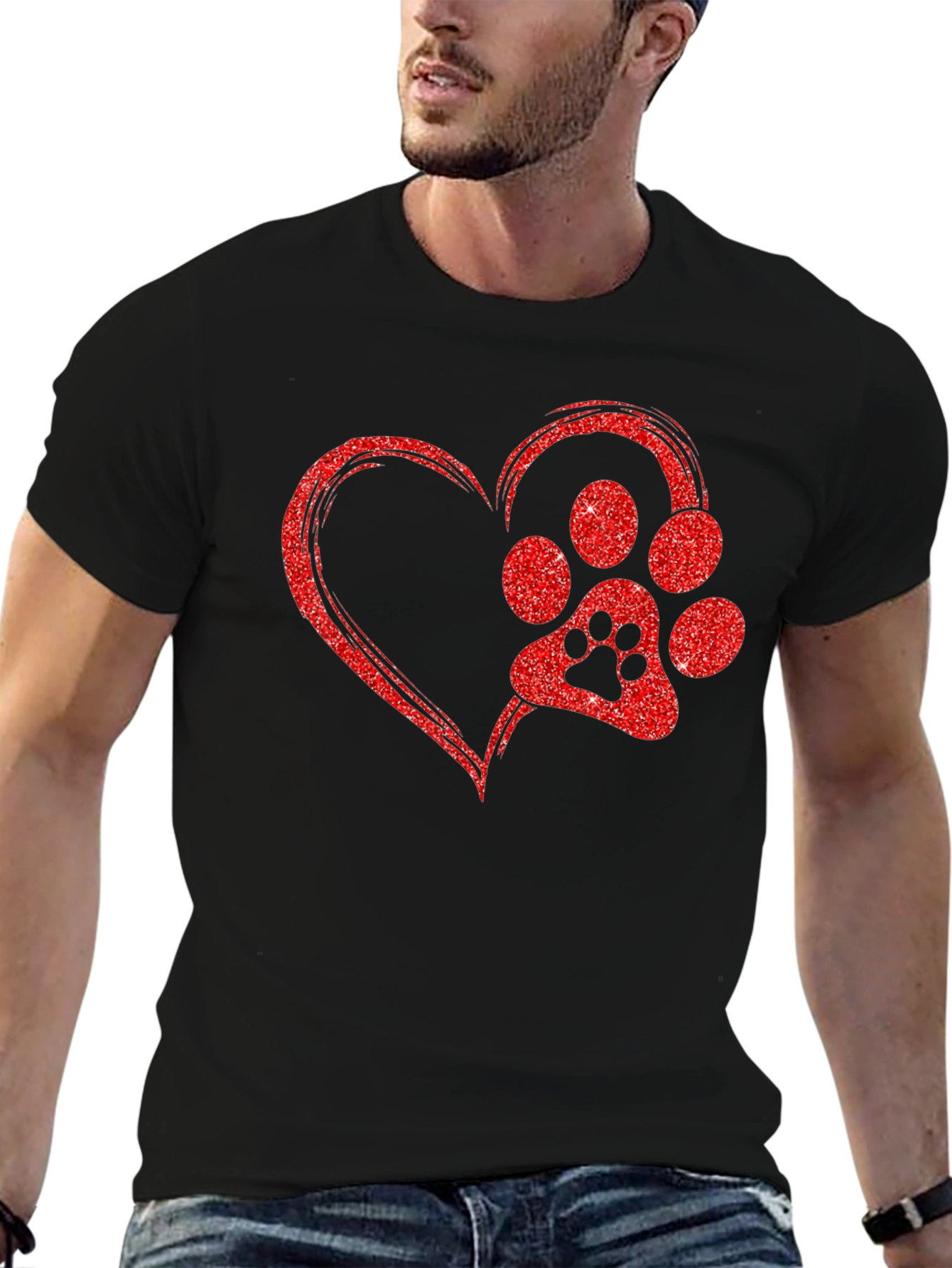 Dog Paw Heart T-Shirt - Love My Pet
