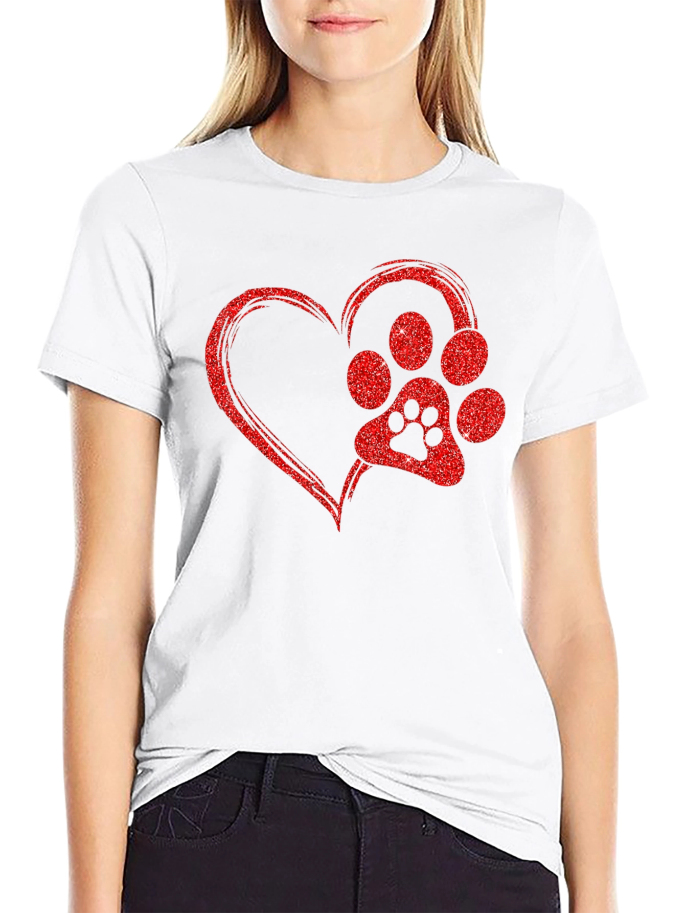 Dog Paw Heart T-Shirt - Love My Pet