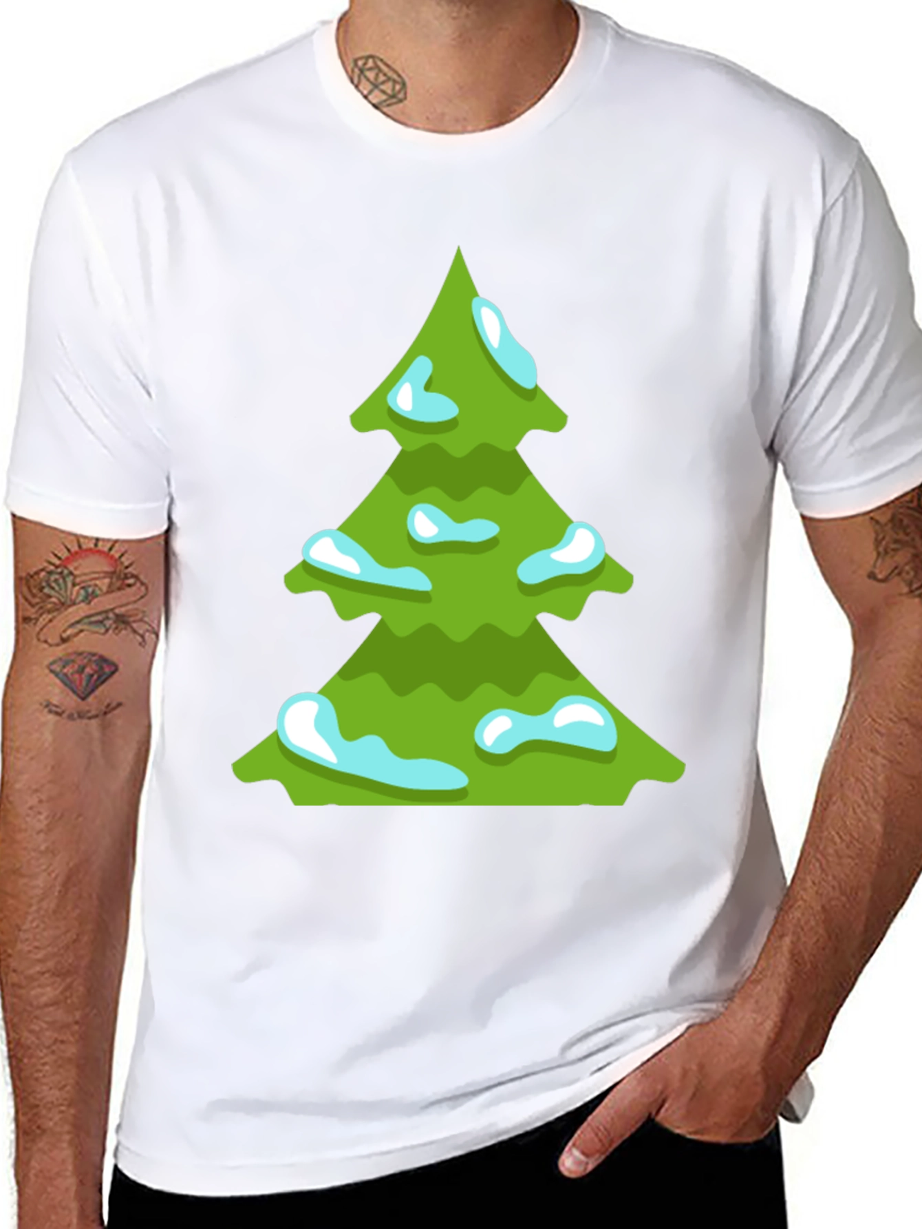 Festive Christmas Tree Graphic Tee - Holiday Style