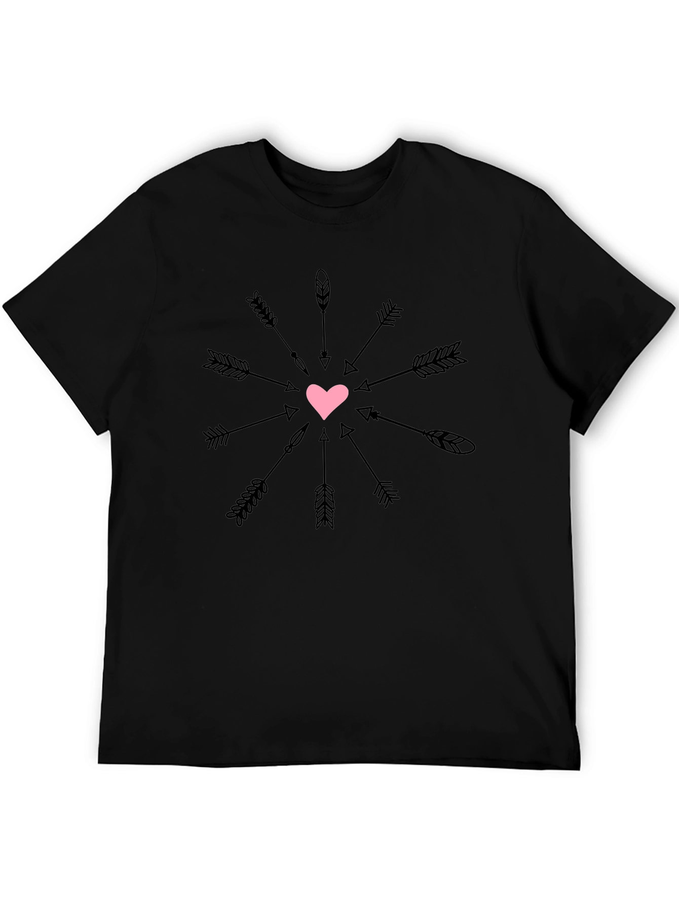 Heart Arrows Graphic T-Shirt - Trendy Casual Tee