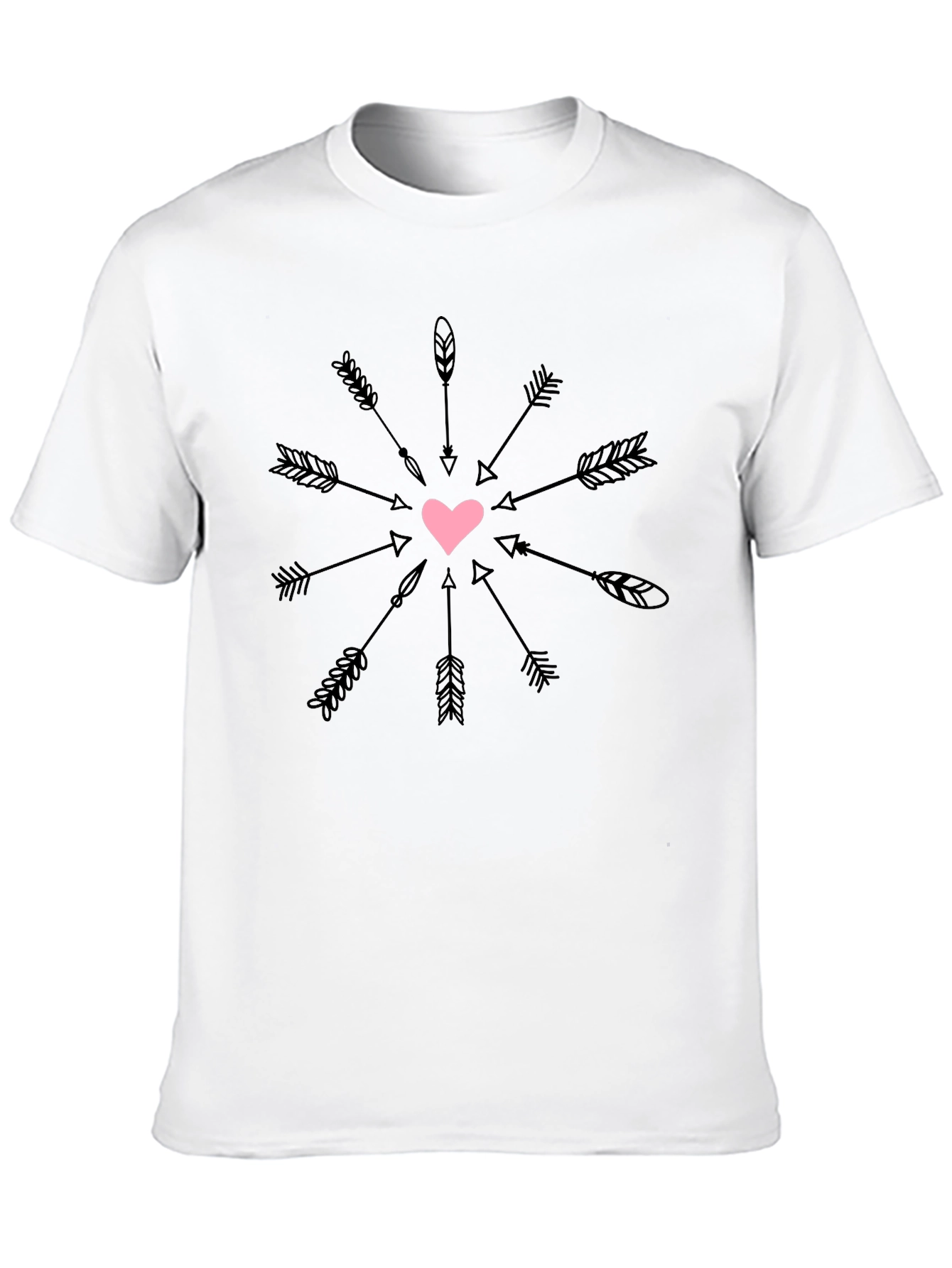 Heart Arrows Graphic T-Shirt - Trendy Casual Tee