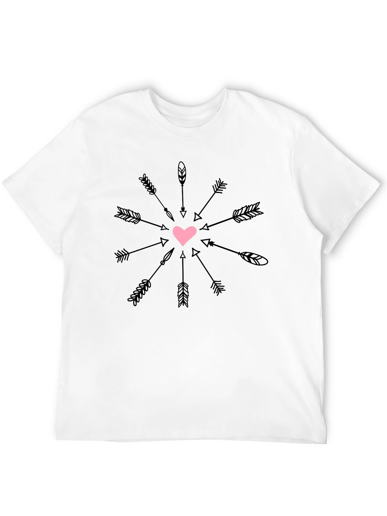 Heart Arrows Graphic T-Shirt - Trendy Casual Tee