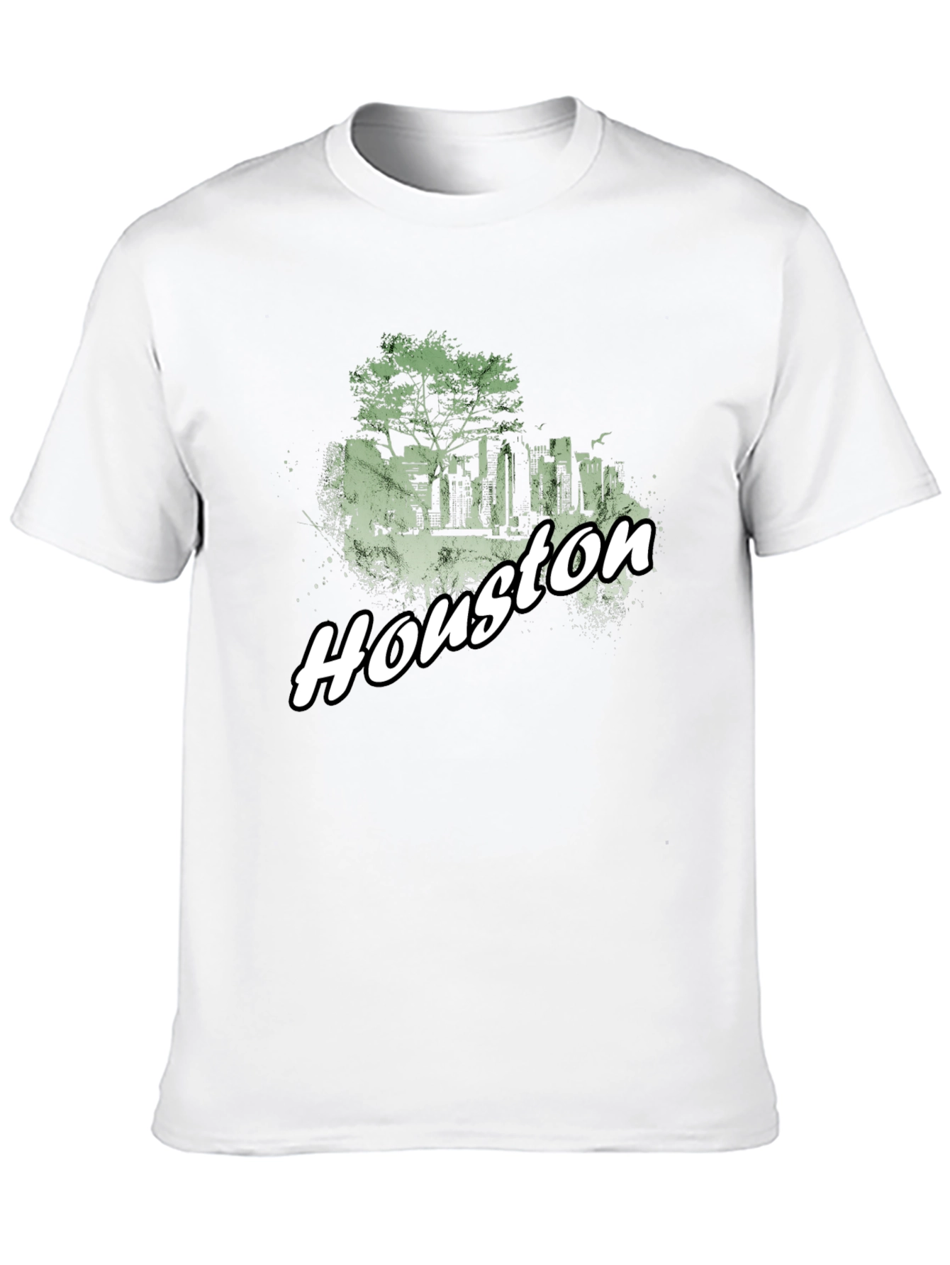 Houston Skyline Graphic Tee - Black Cotton Blend