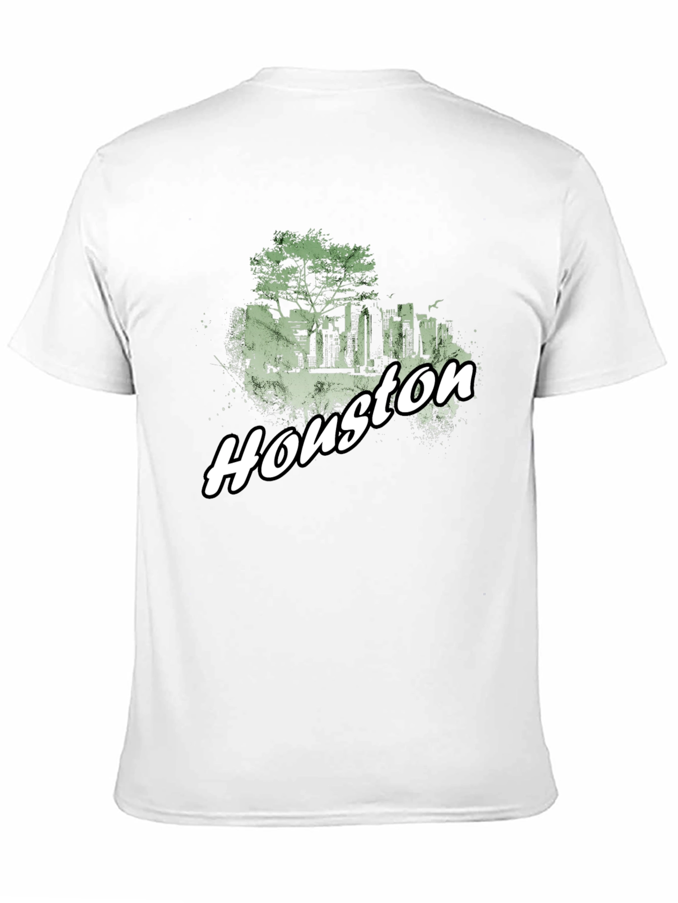 Houston Skyline Graphic Tee - Black Cotton Blend
