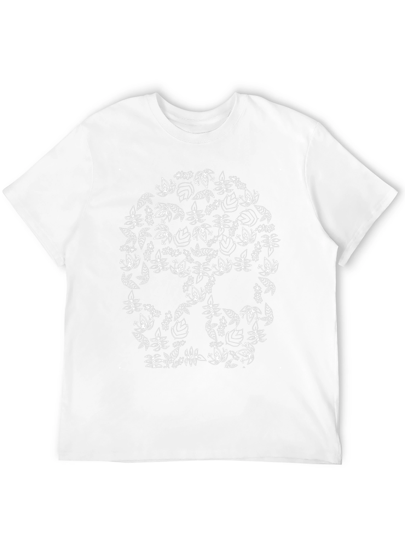 Floral Skull Graphic T-Shirt - Black Cotton Tee
