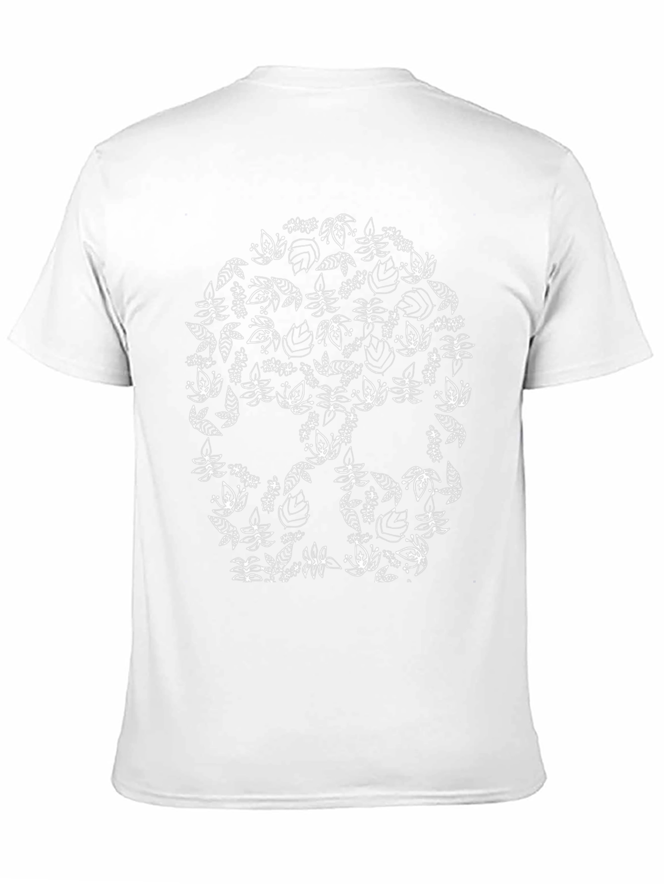 Floral Skull Graphic T-Shirt - Black Cotton Tee