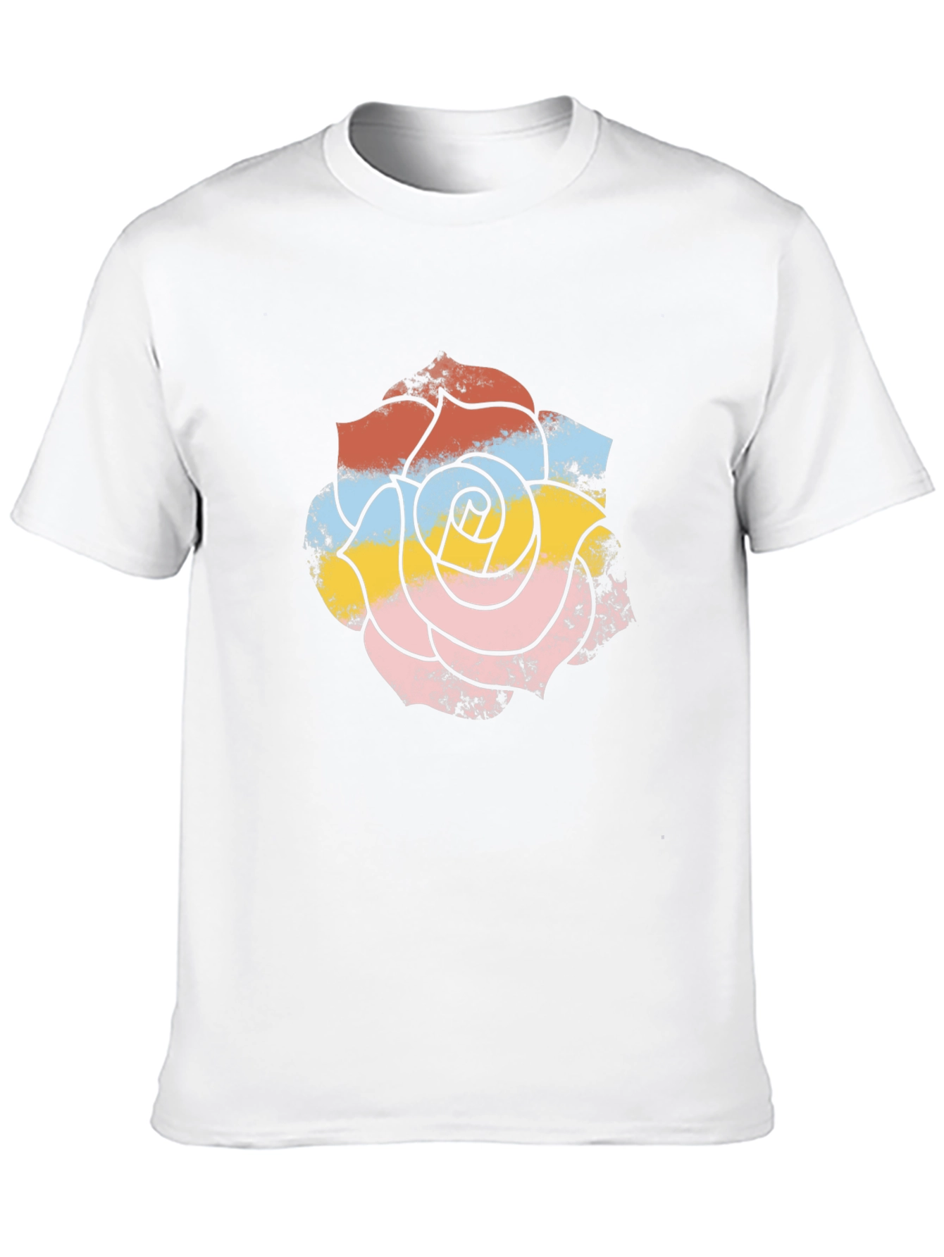 Retro Floral Graphic Tee - Mens Black T-Shirt