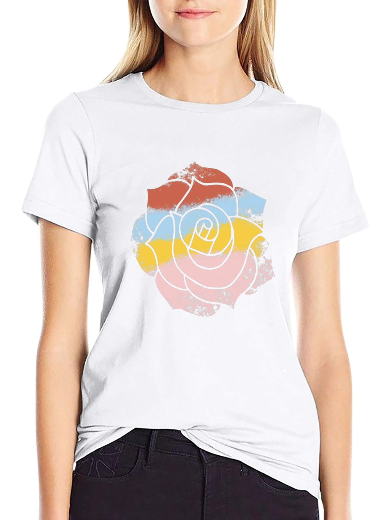 Retro Floral Graphic Tee - Mens Black T-Shirt