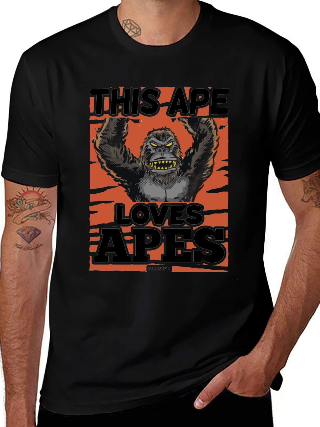 This Ape Loves Apes Graphic T-Shirt - Black