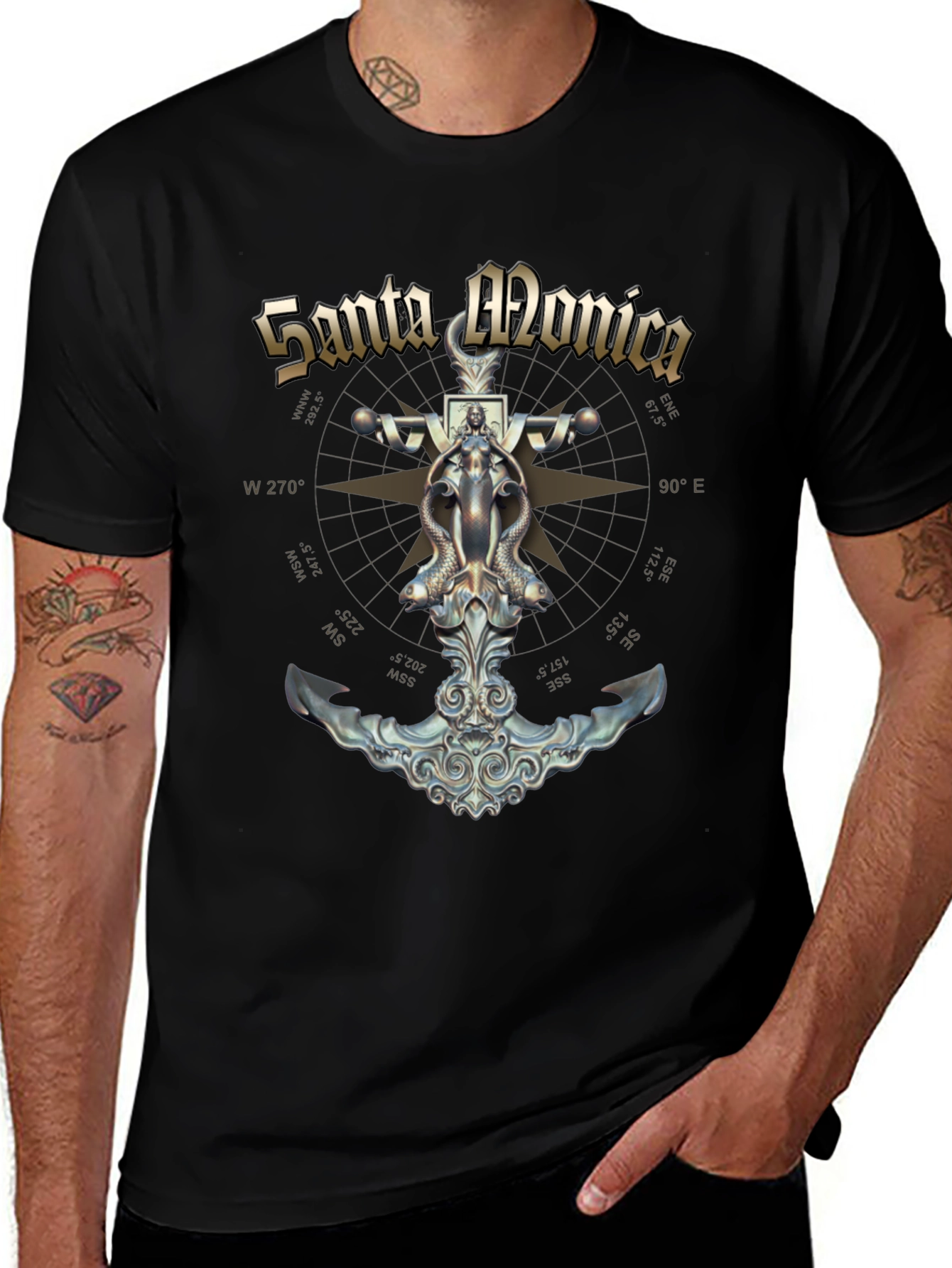 Santa Monica Anchor Compass Graphic T-Shirt