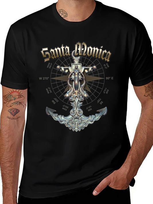 Santa Monica Anchor Compass Graphic T-Shirt