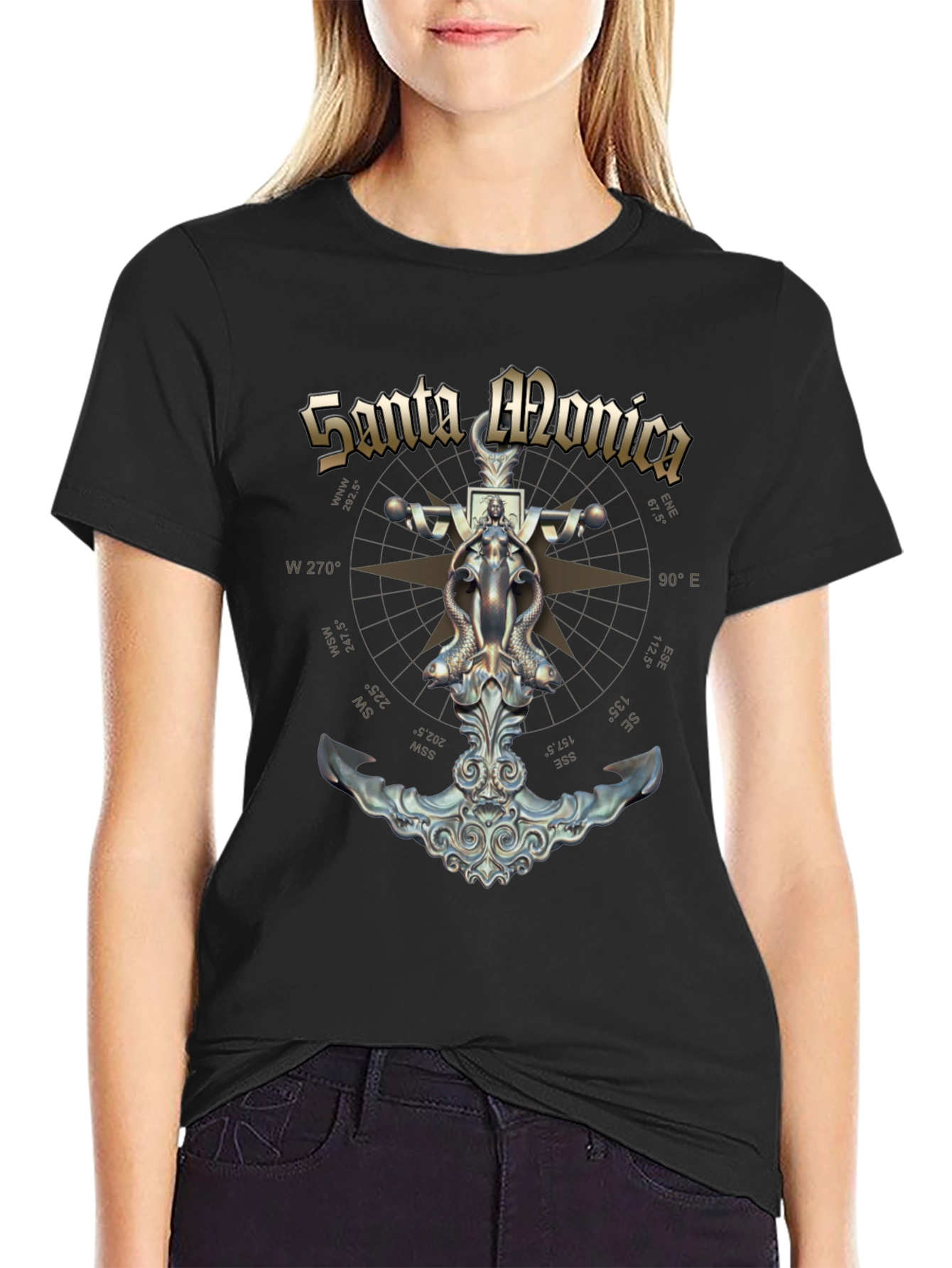 Santa Monica Anchor Compass Graphic T-Shirt