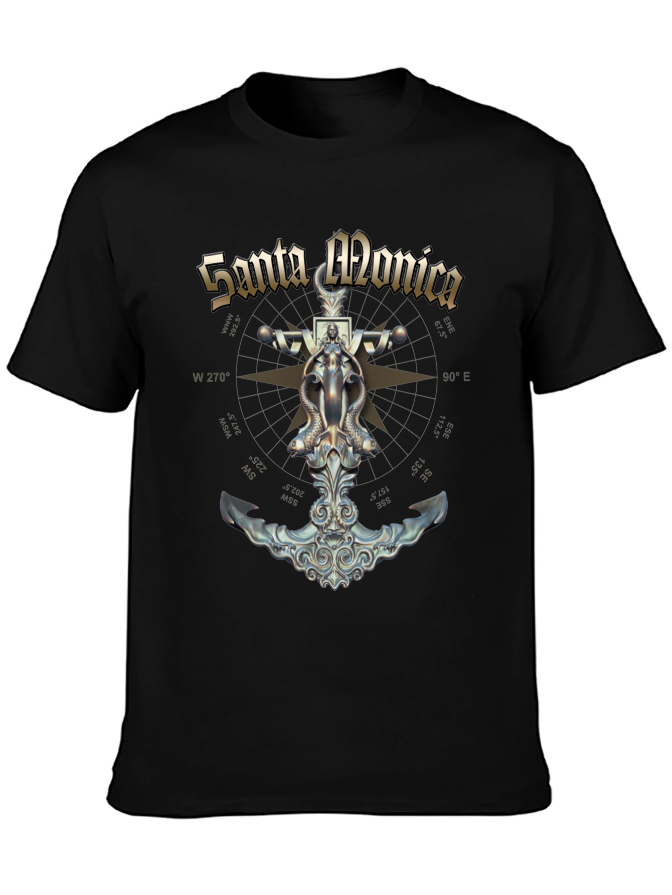 Santa Monica Anchor Compass Graphic T-Shirt