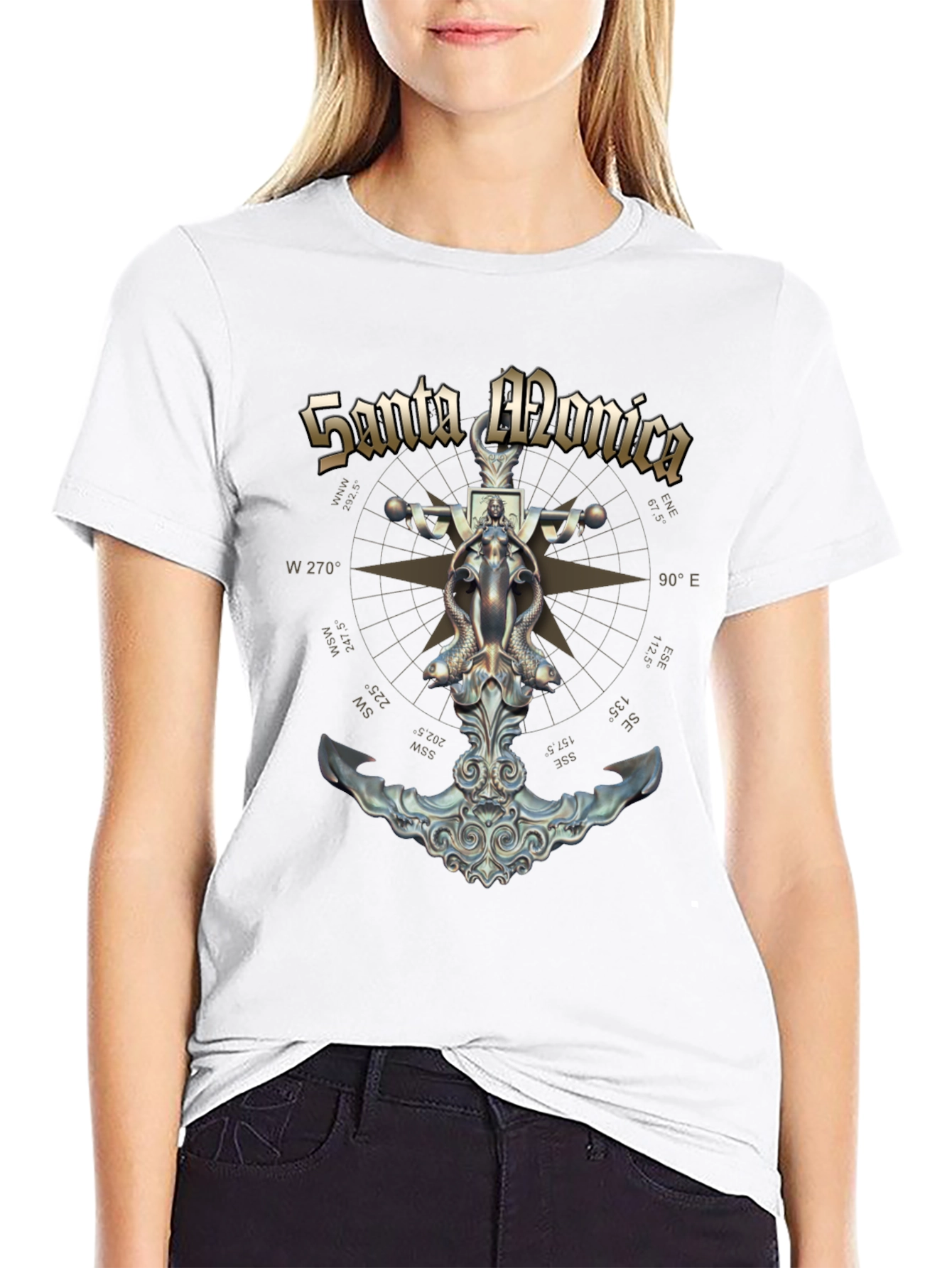 Santa Monica Anchor Compass Graphic T-Shirt