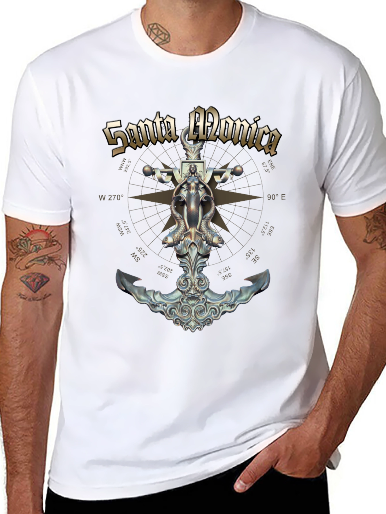 Santa Monica Anchor Compass Graphic T-Shirt