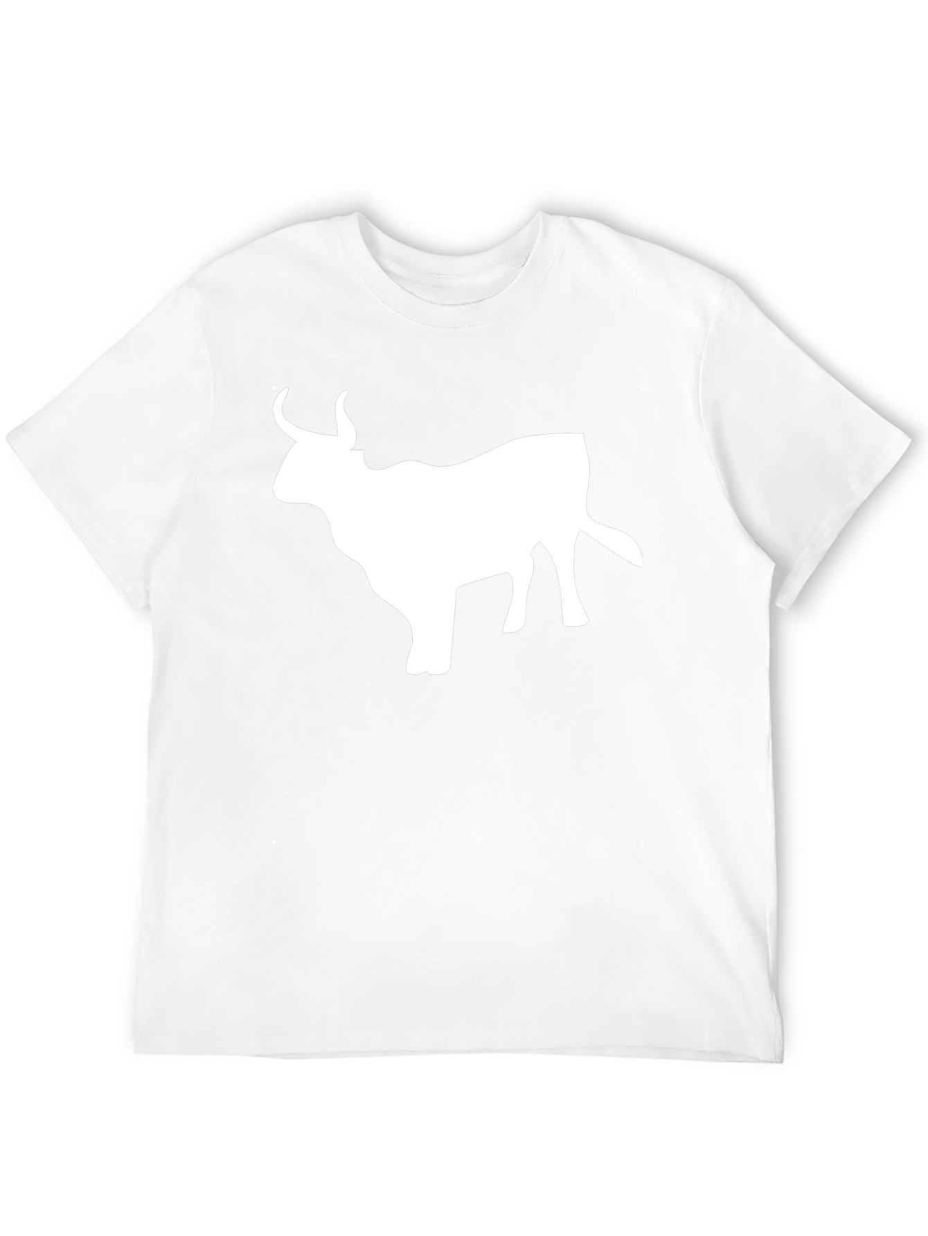 Black T-Shirt with White Bull Graphic