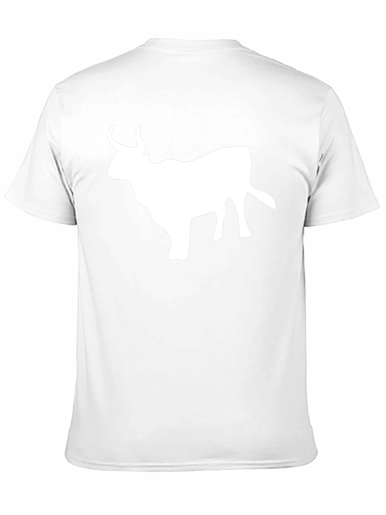 Black T-Shirt with White Bull Graphic
