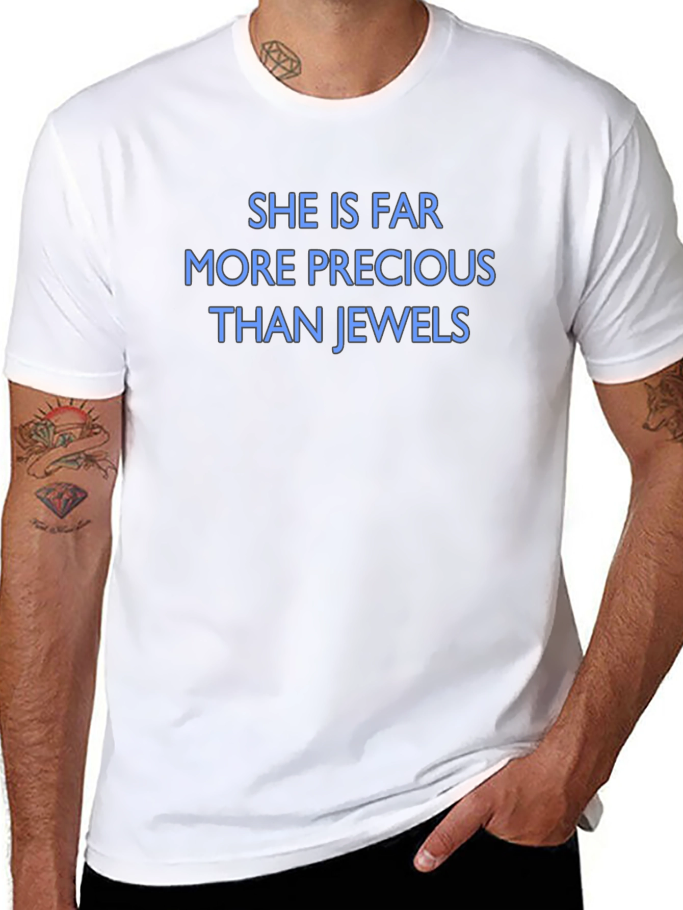 Precious Than Jewels Black Crew Neck T-Shirt
