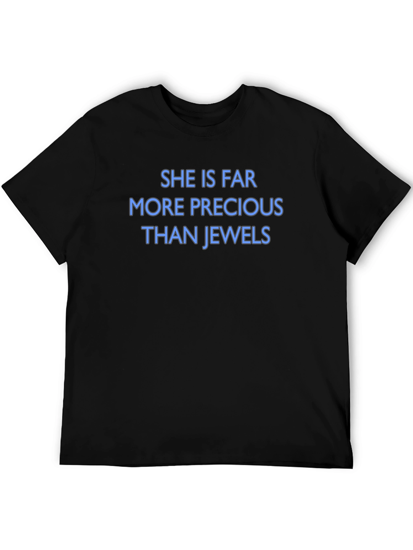 Precious Than Jewels Black Crew Neck T-Shirt