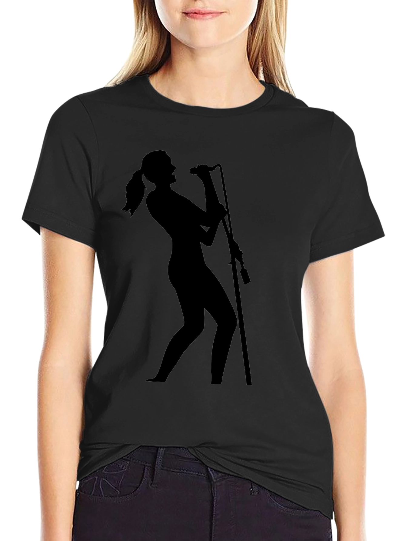 Silhouette Singer Black T-Shirt