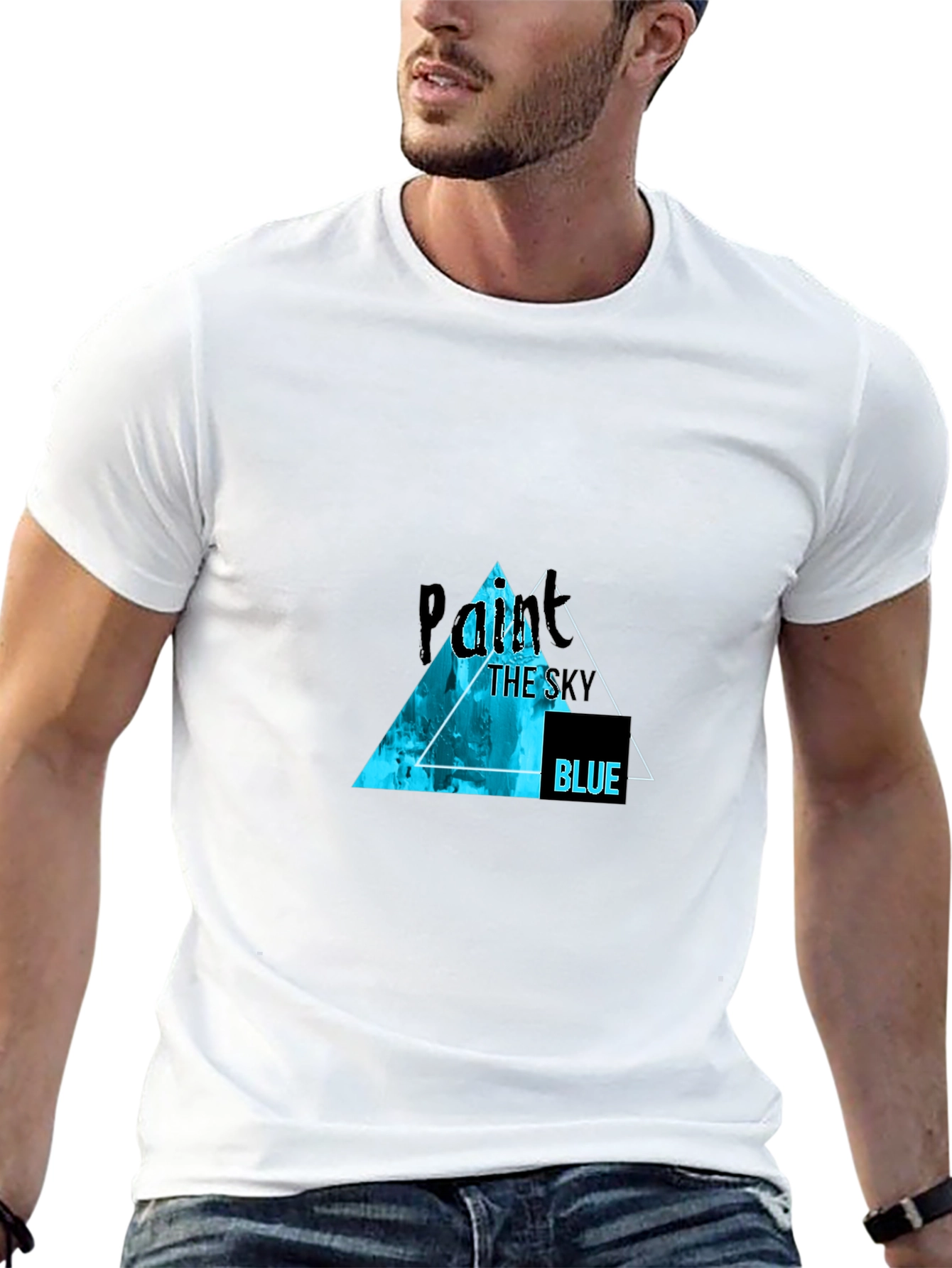 Paint the Sky Blue Black T-Shirt