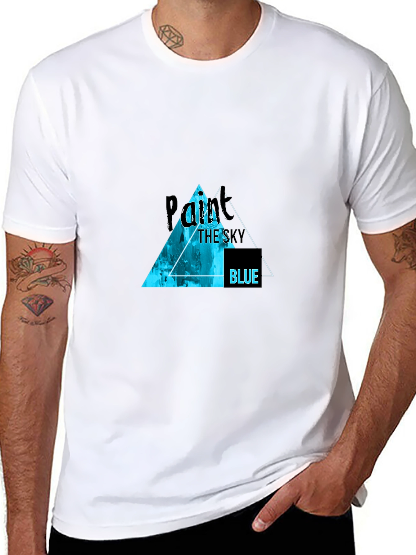 Paint the Sky Blue Black T-Shirt