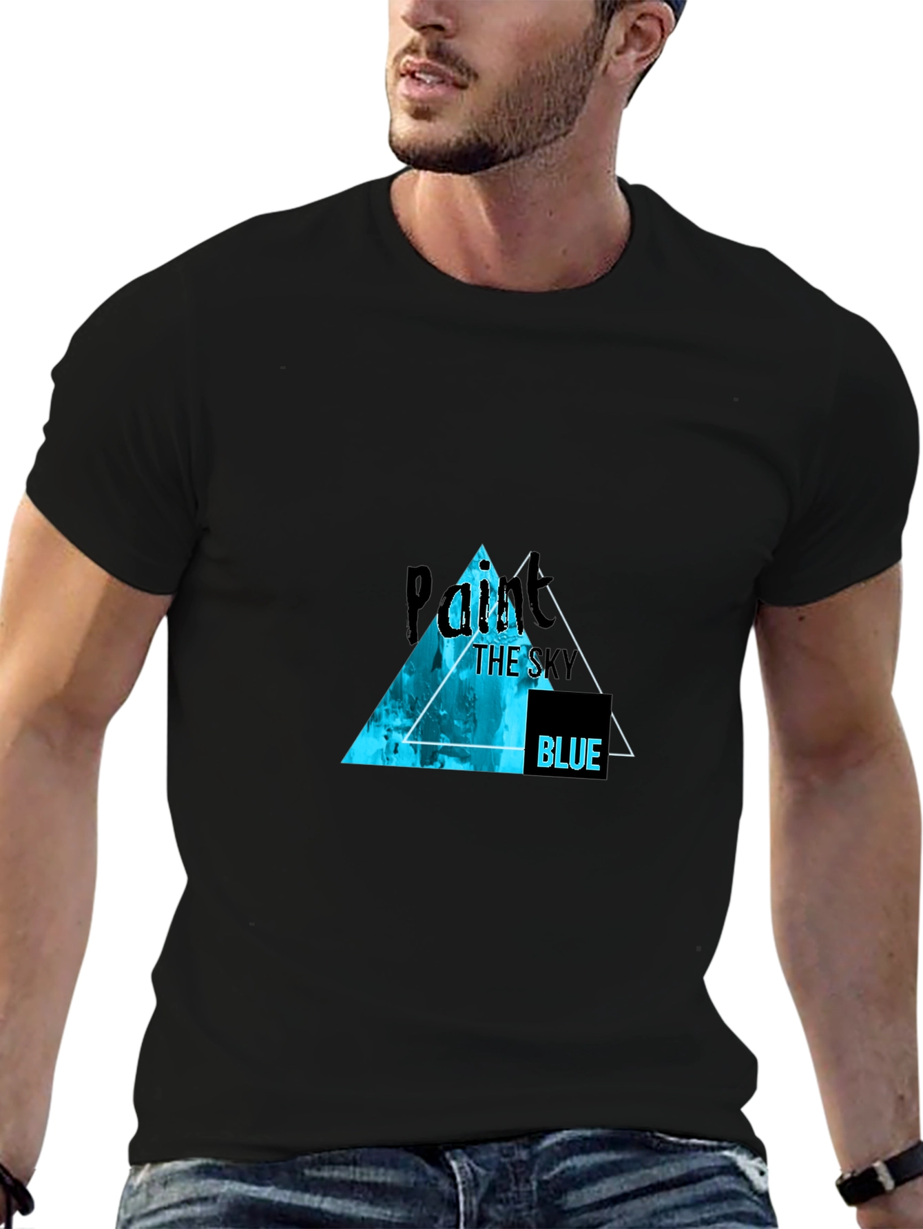 Paint the Sky Blue Black T-Shirt