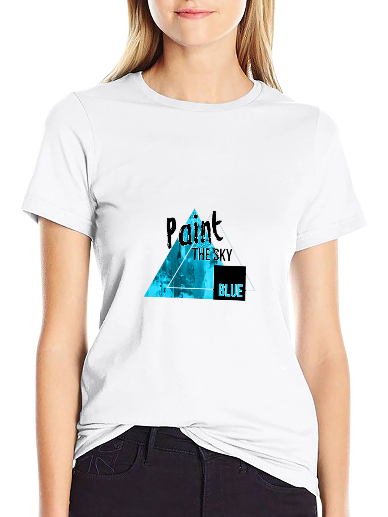 Paint the Sky Blue Black T-Shirt