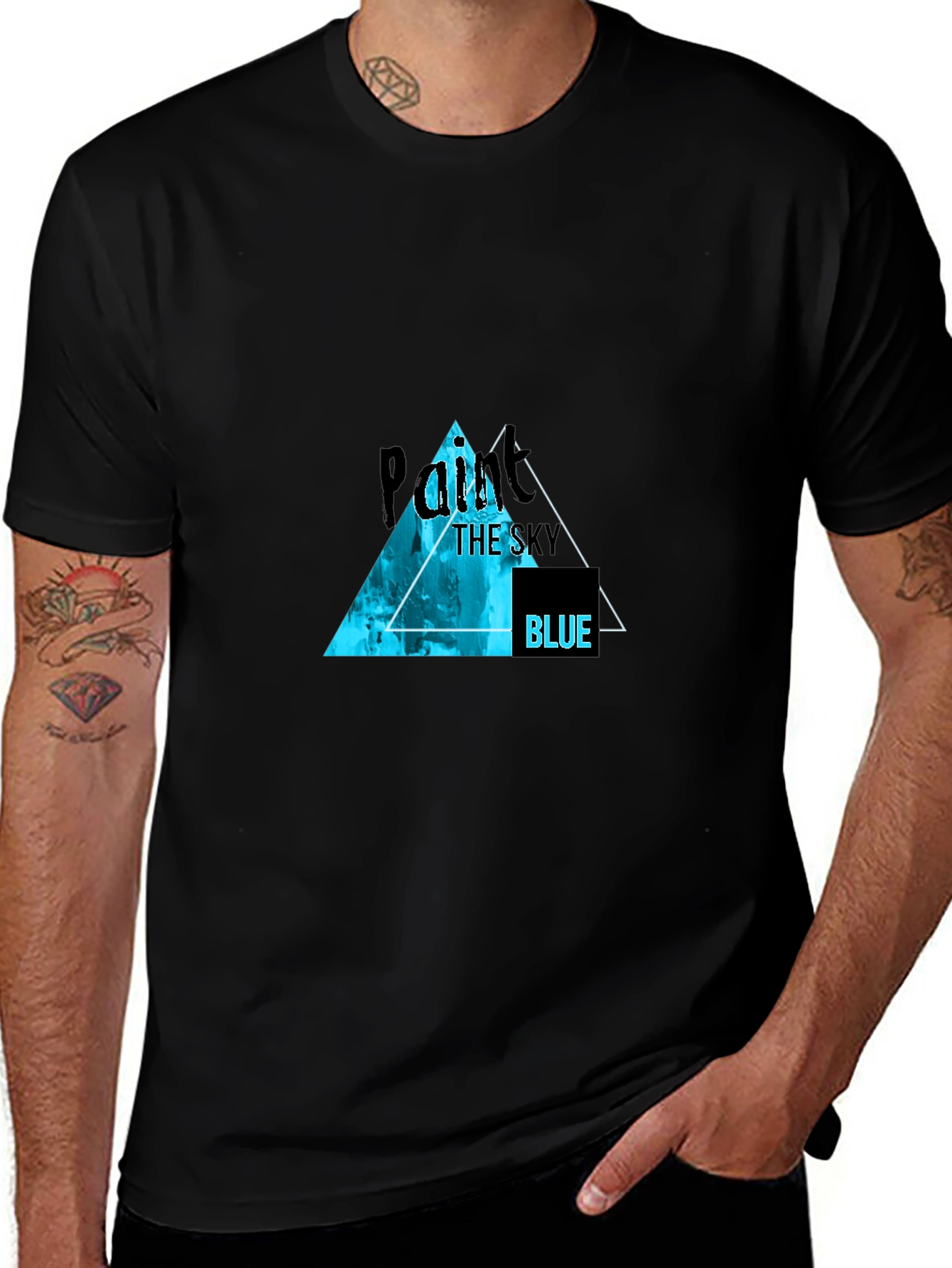 Paint the Sky Blue Black T-Shirt