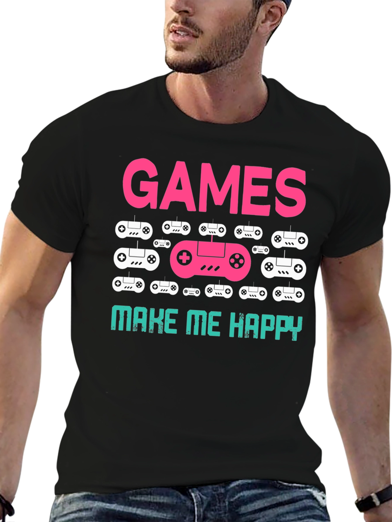 Games Make Me Happy T-Shirt | Gamer Gift