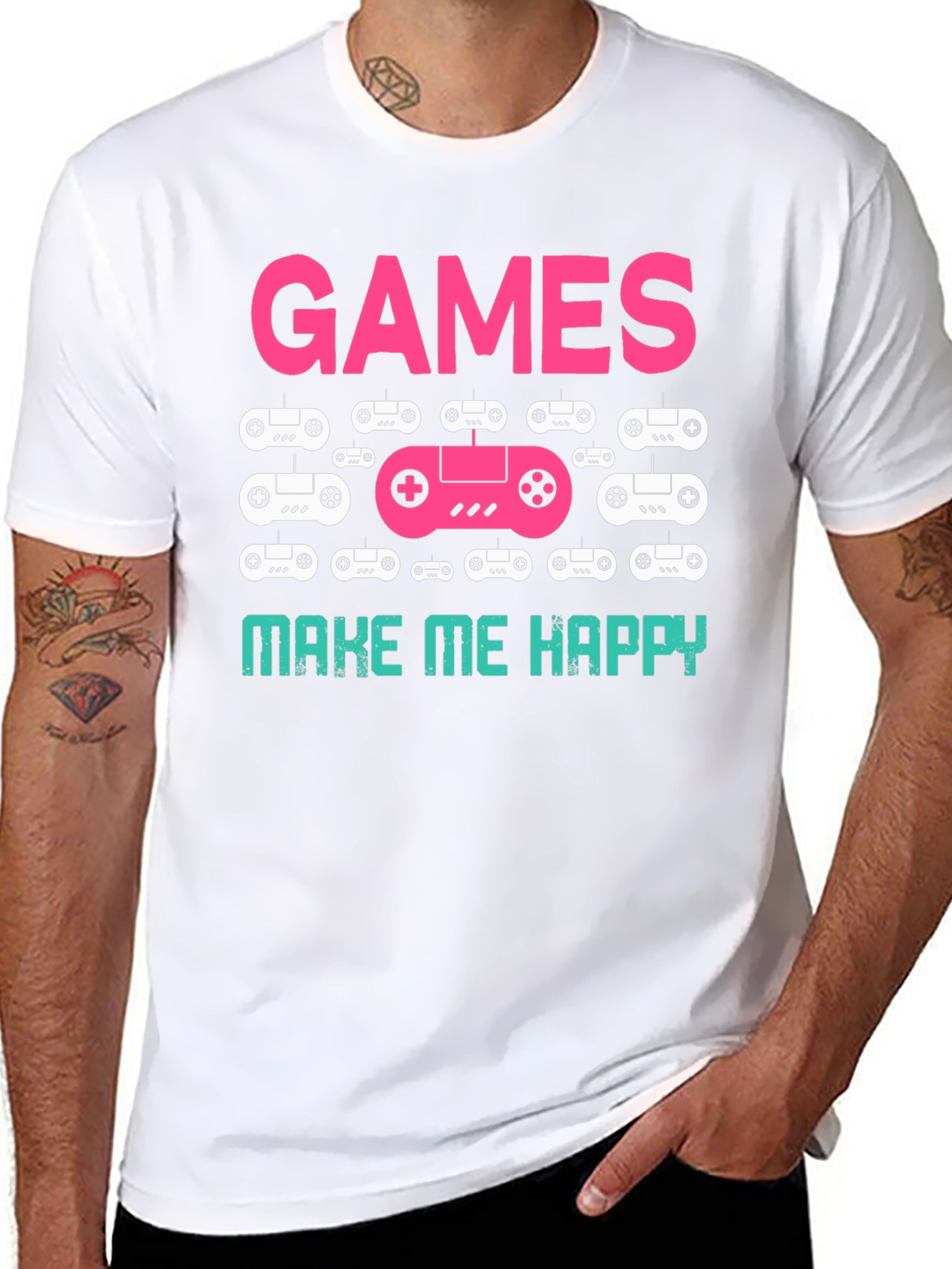 Games Make Me Happy T-Shirt | Gamer Gift
