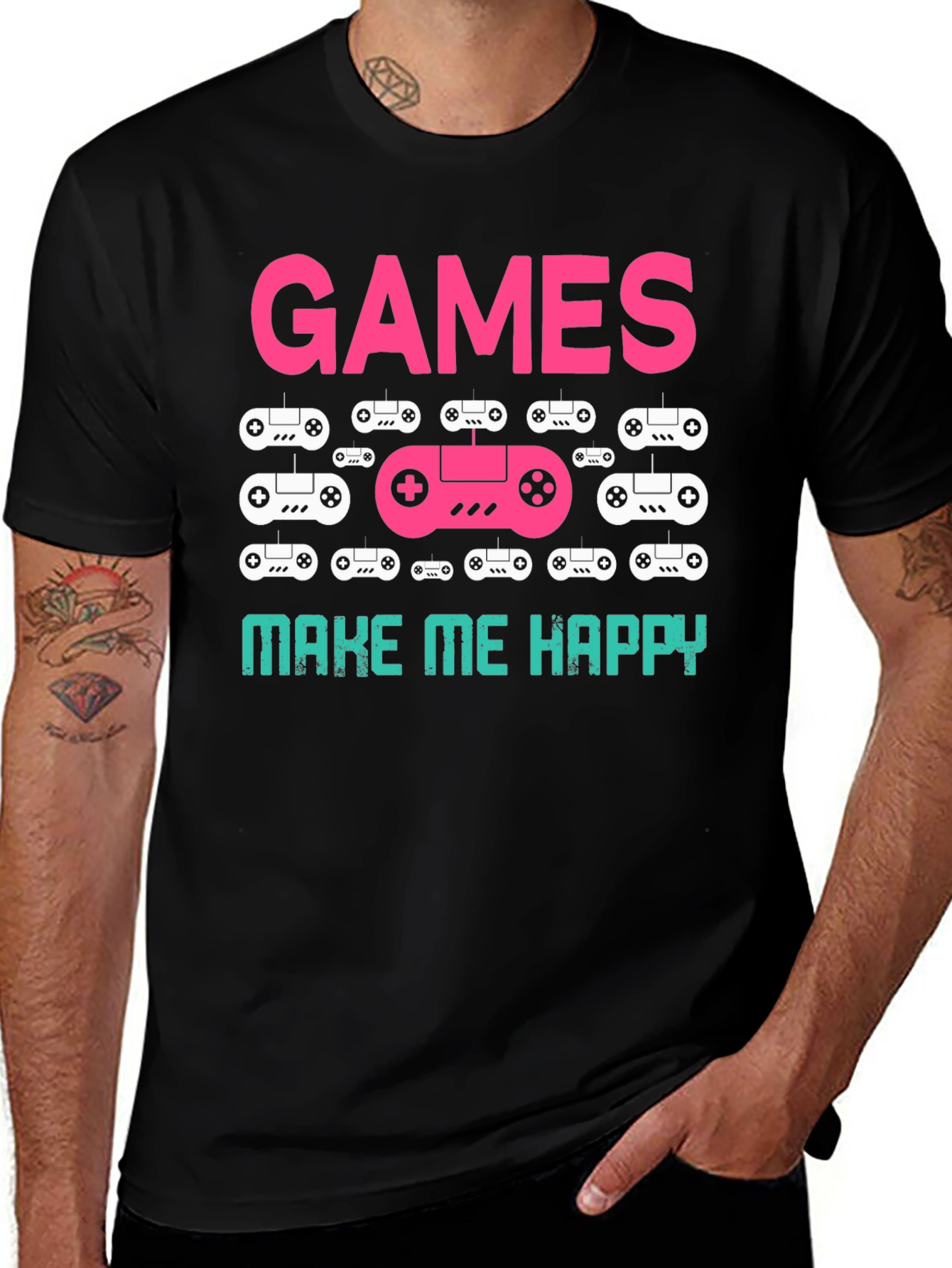 Games Make Me Happy T-Shirt | Gamer Gift