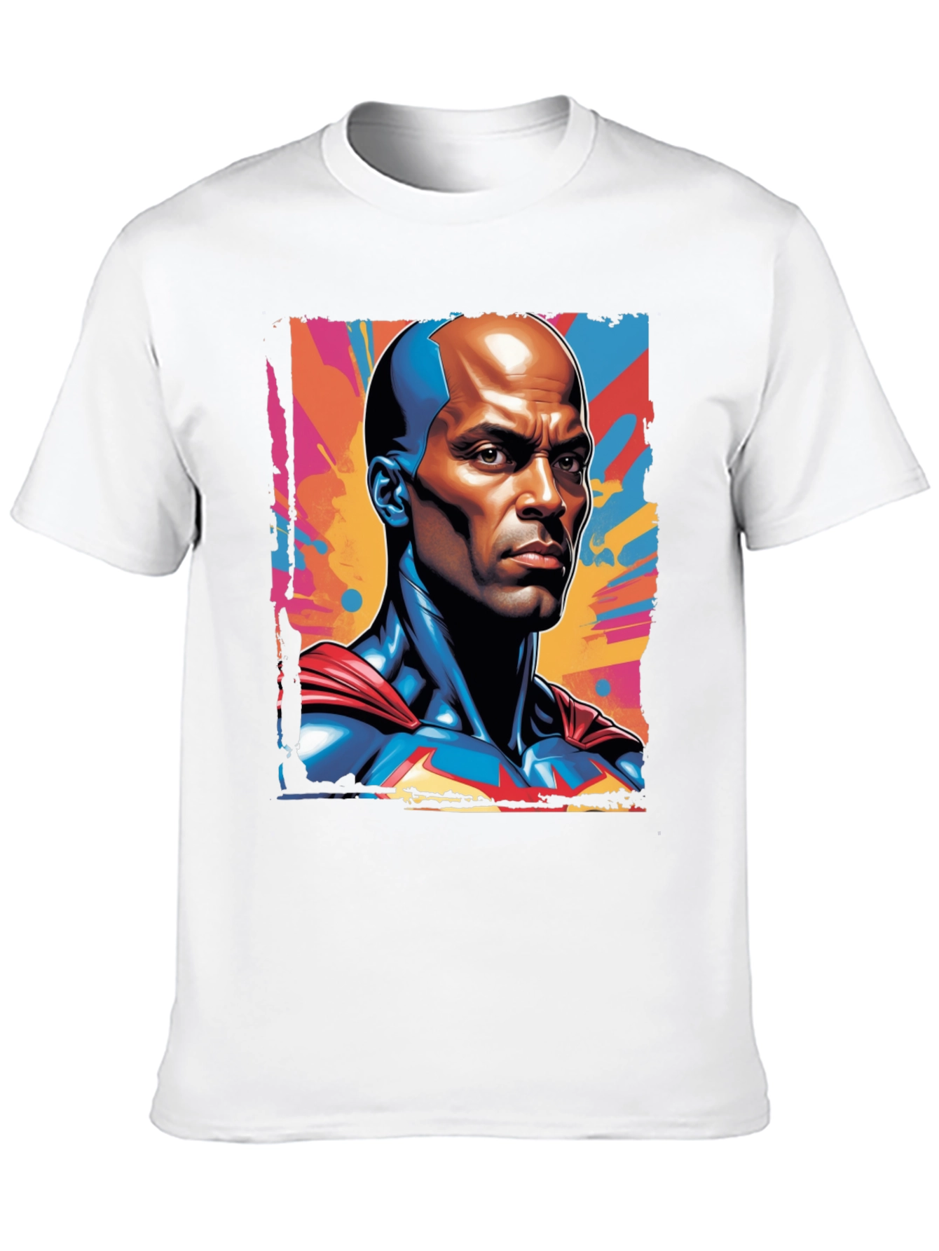 Bold Superhero Graphic Tee - Black Cotton