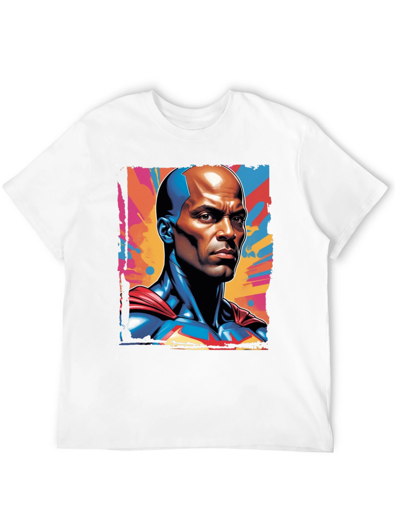 Bold Superhero Graphic Tee - Black Cotton