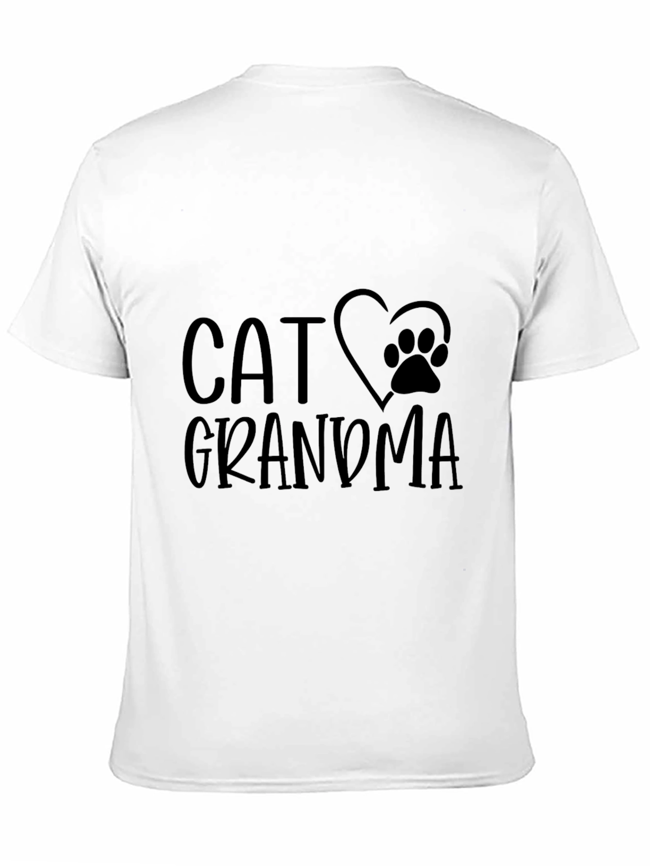 Cat Grandma Black T-Shirt