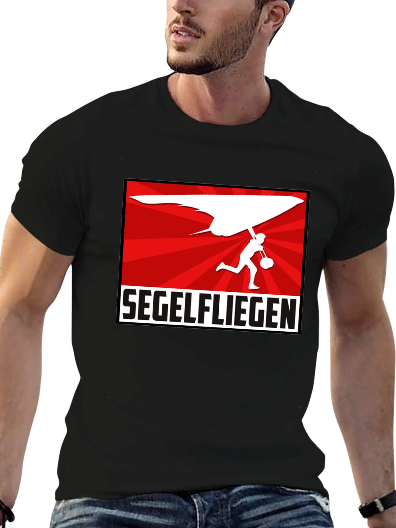 Segelfliegen Hang Gliding Black T-Shirt