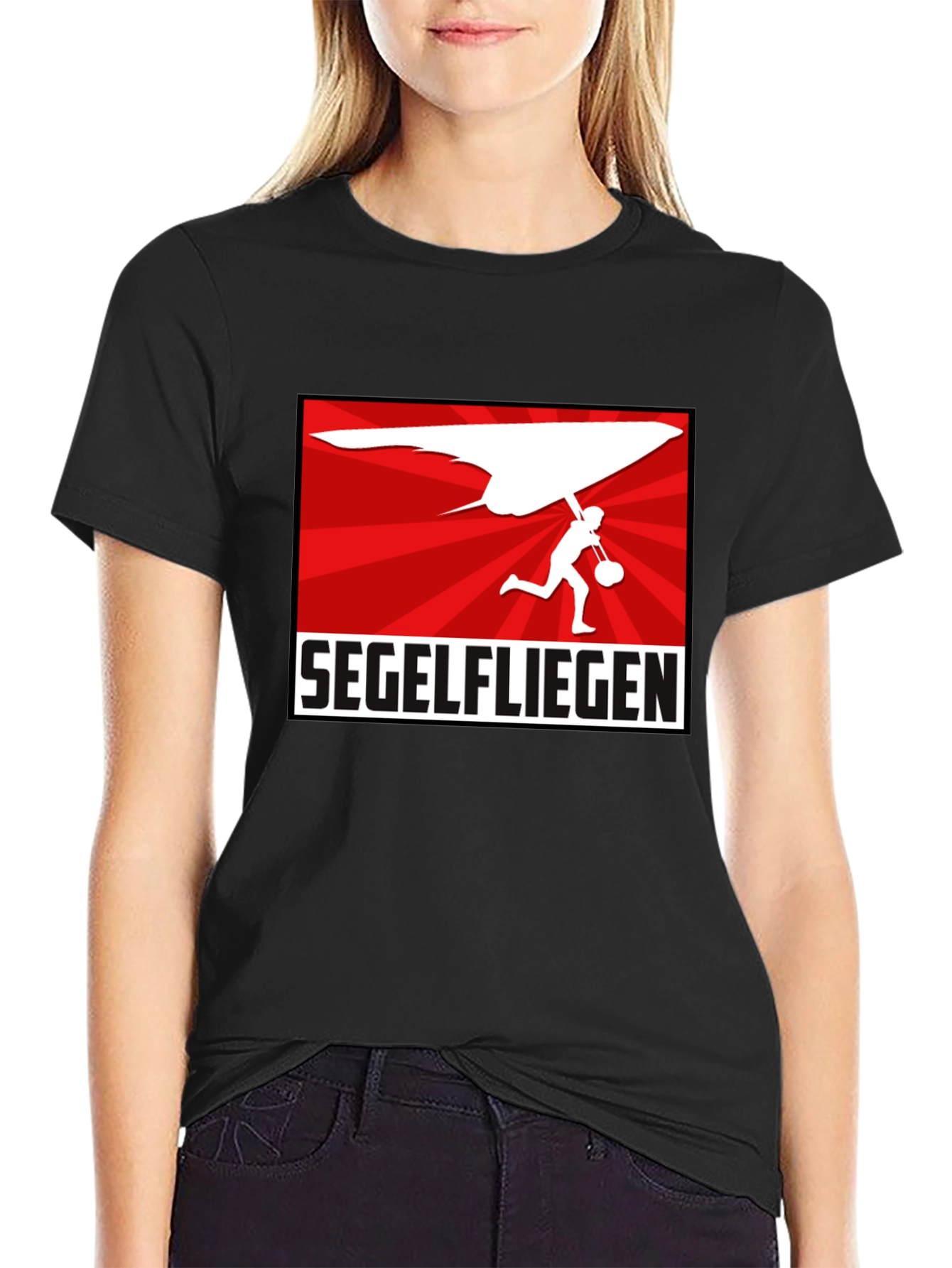 Segelfliegen Hang Gliding Black T-Shirt