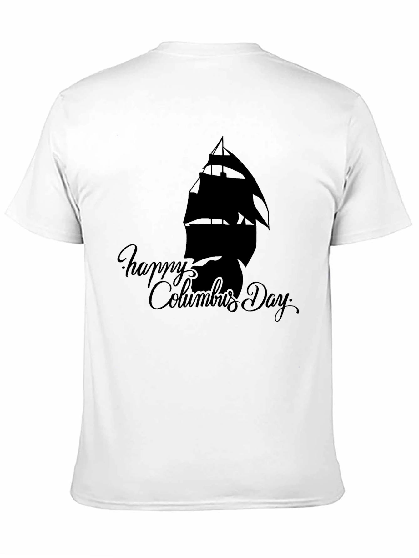 Happy Columbus Day Black T-Shirt