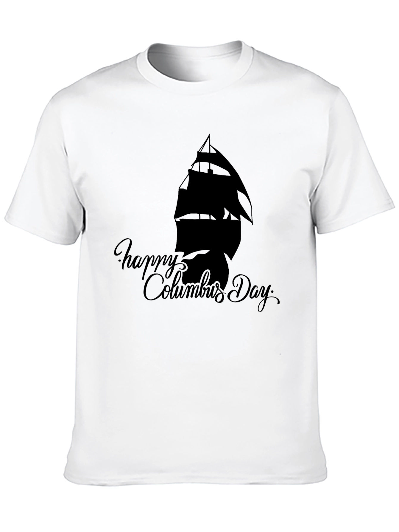 Happy Columbus Day Black T-Shirt