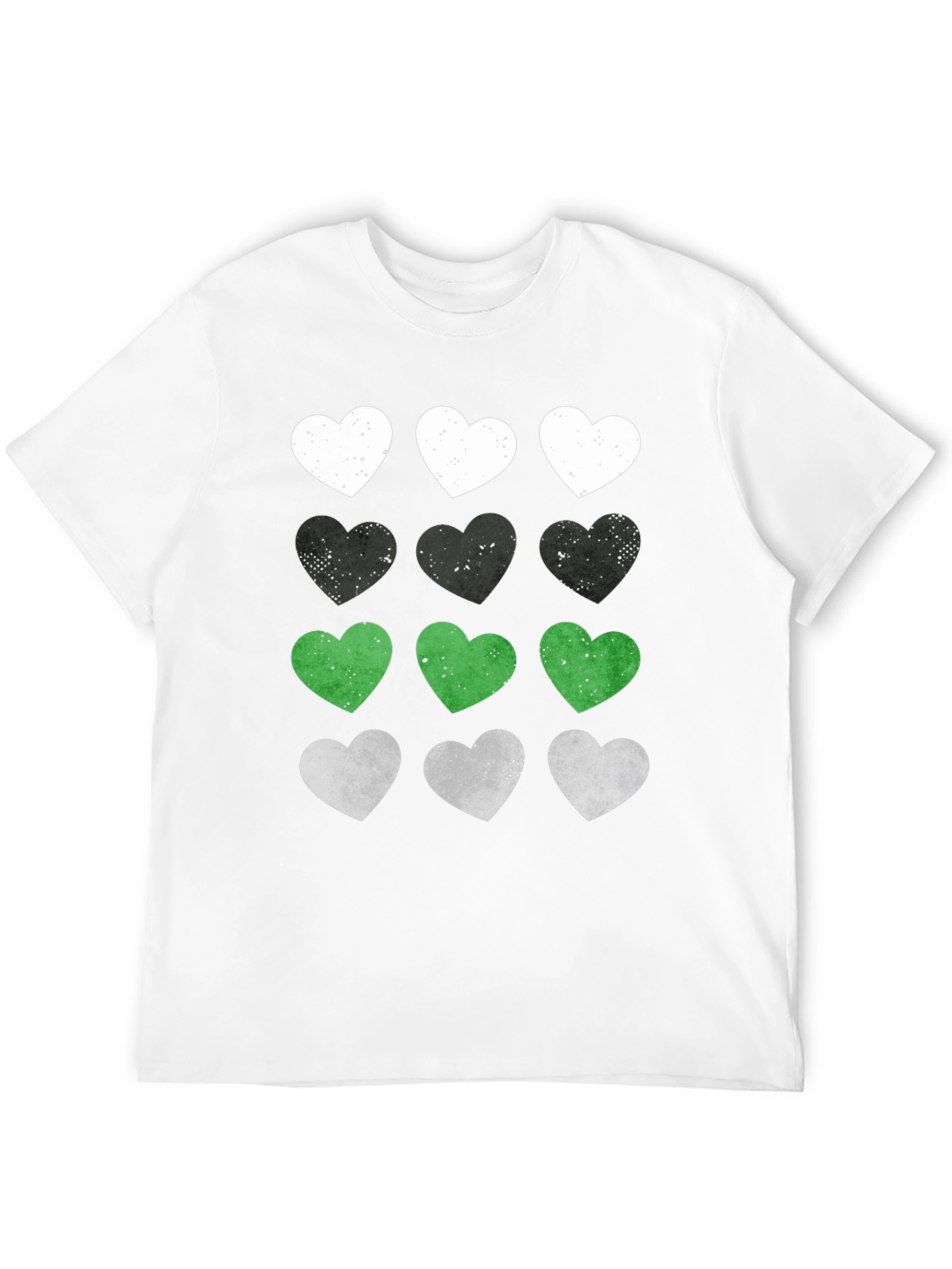 Heart Pattern Graphic Tee - Soft Cotton Blend