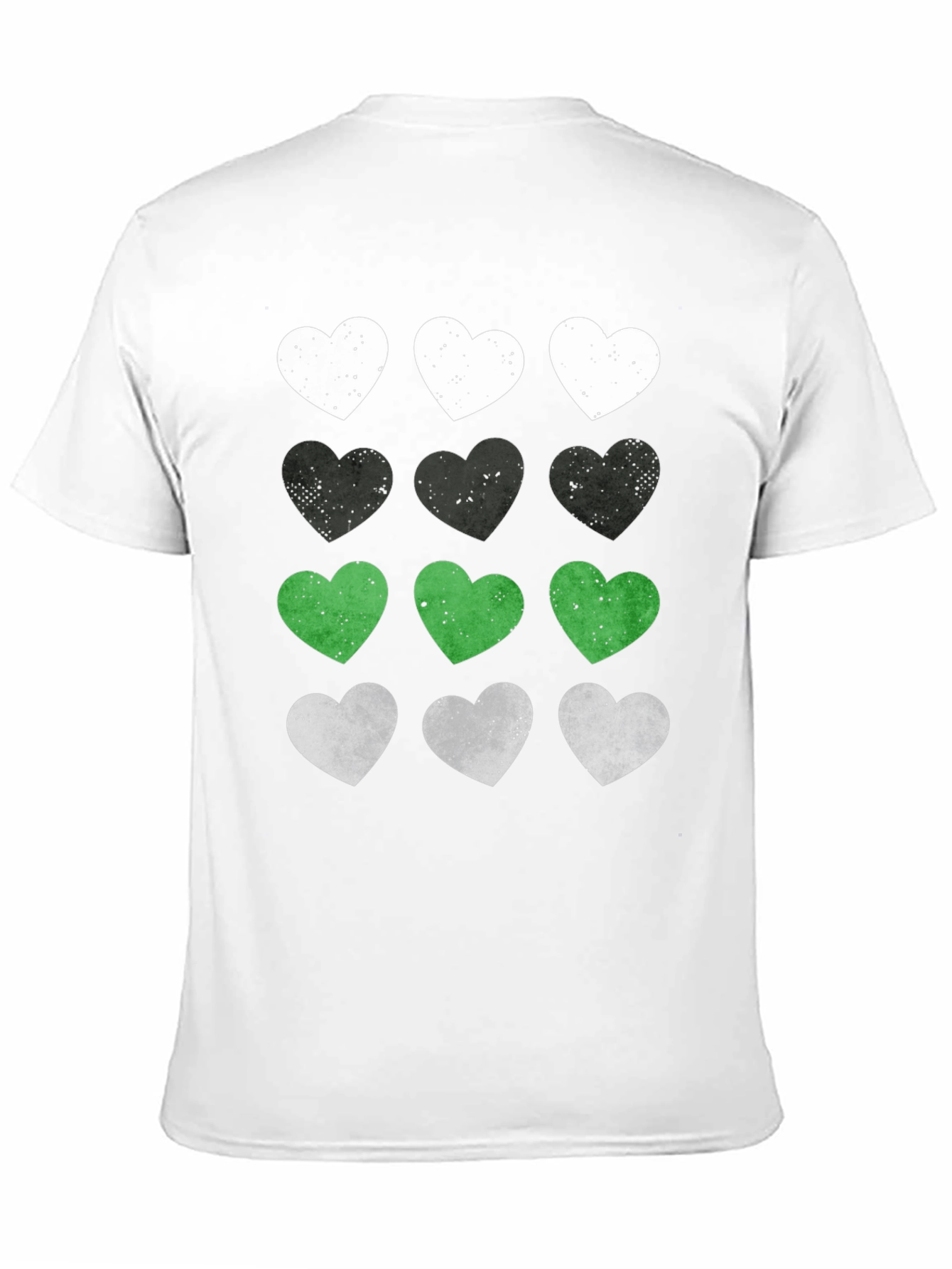 Heart Pattern Graphic Tee - Soft Cotton Blend
