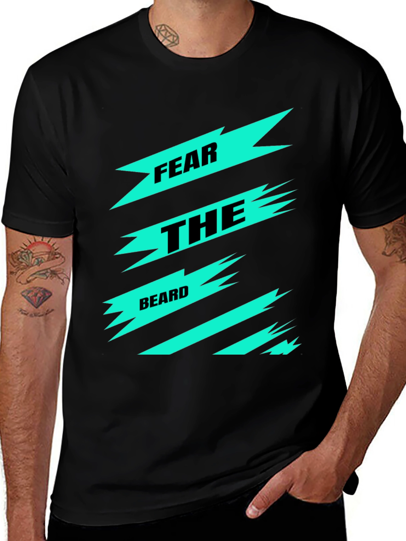 Fear the Beard Graphic Tee - Black Cotton T-Shirt
