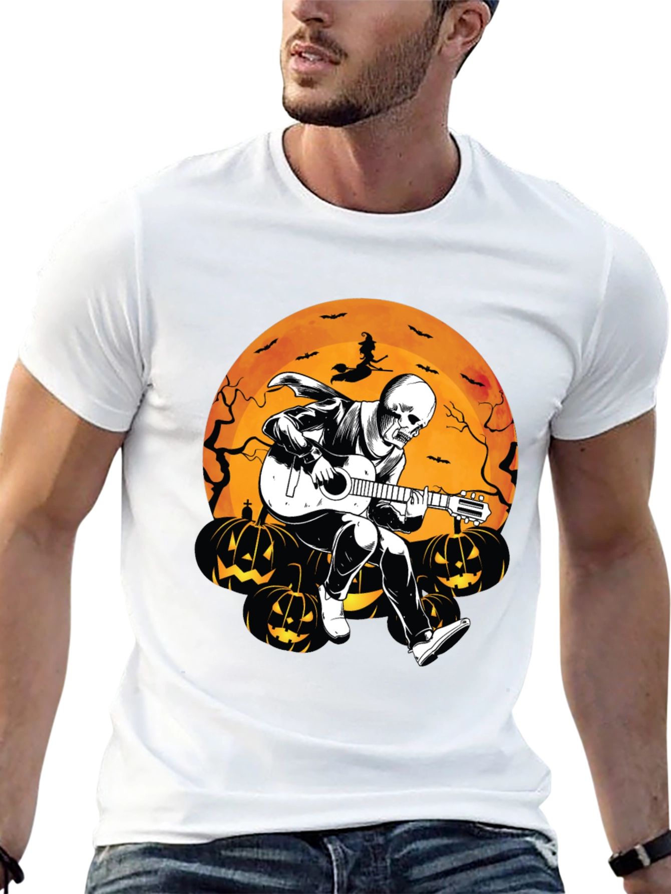 Skeleton Guitarist Halloween T-Shirt