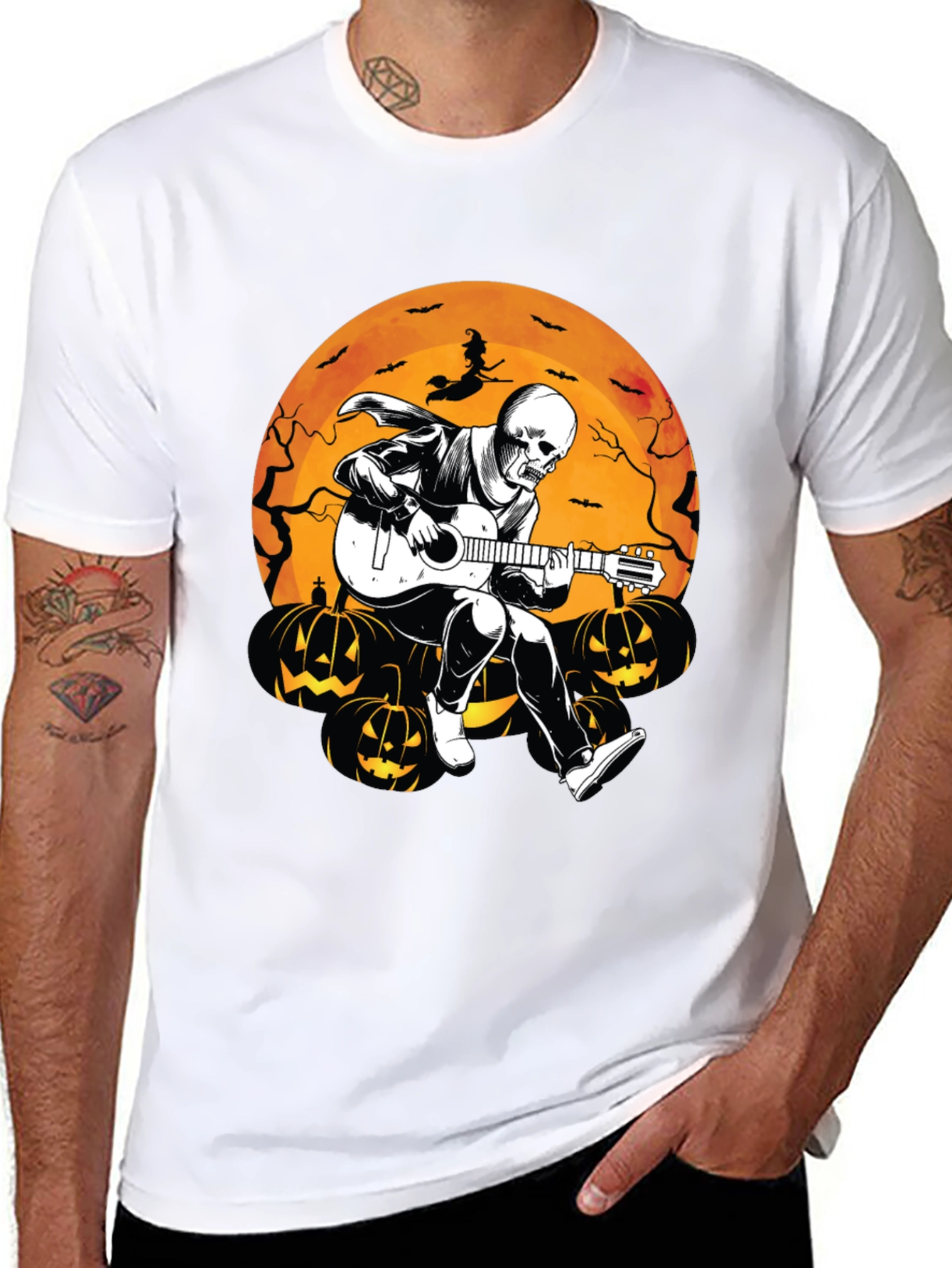 Skeleton Guitarist Halloween T-Shirt