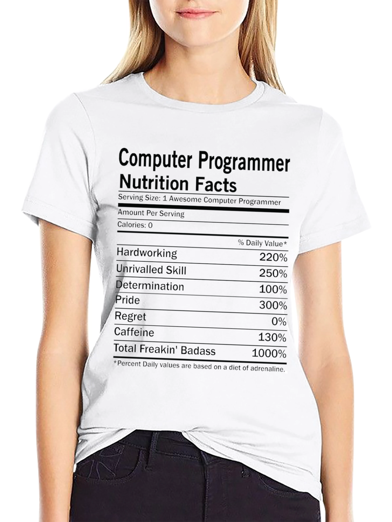 Computer Programmer Nutrition Facts Graphic Tee