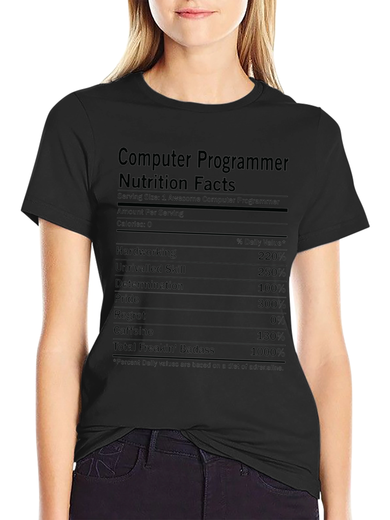 Computer Programmer Nutrition Facts Graphic Tee