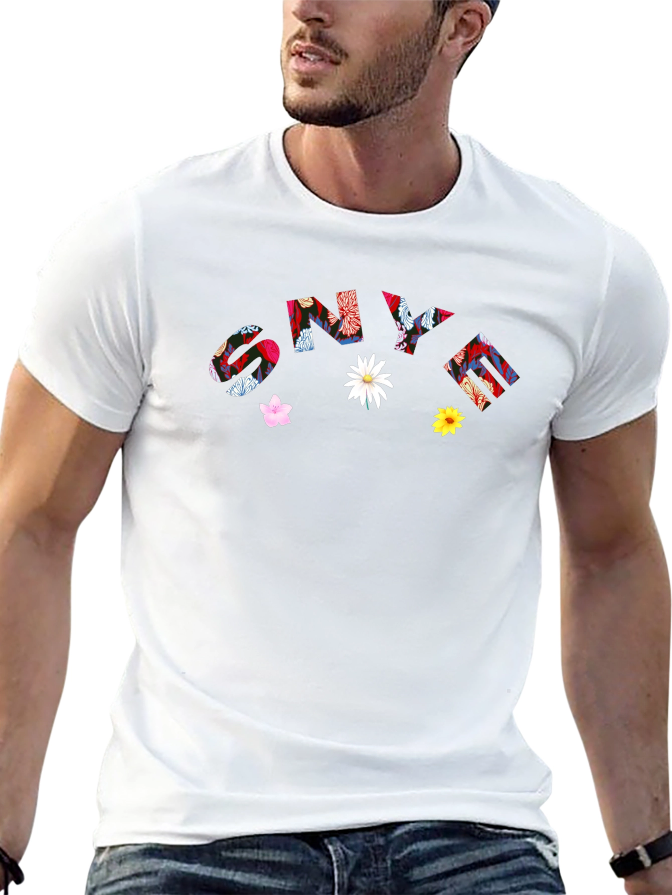 Floral Letter Print Tee