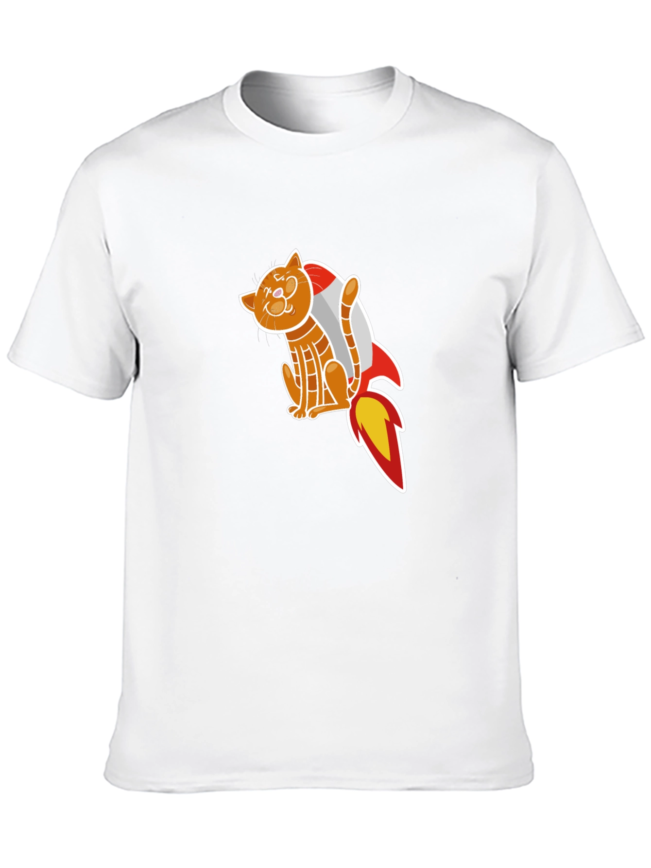 Cat Rocket T-Shirt - Black Graphic Tee