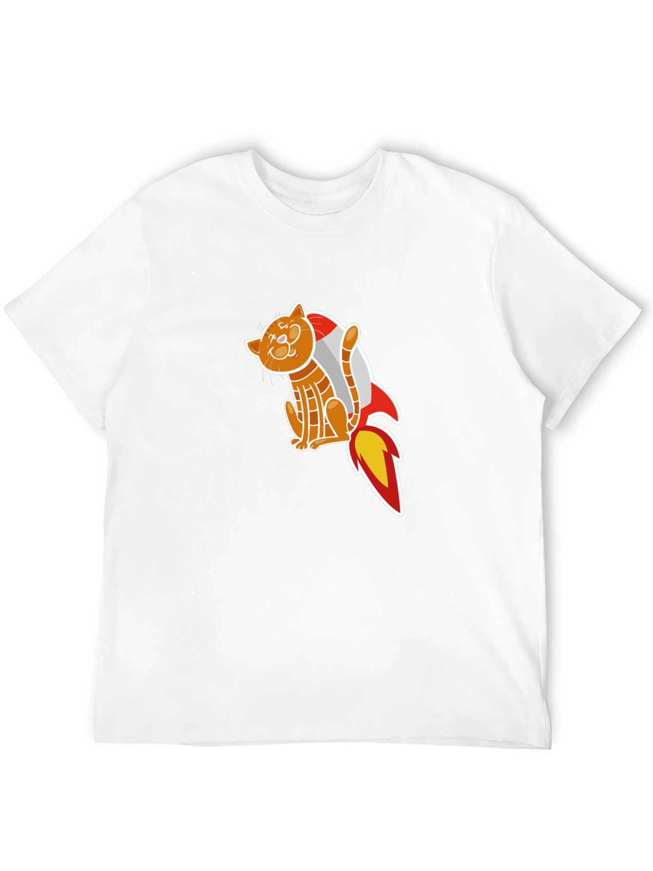 Cat Rocket T-Shirt - Black Graphic Tee