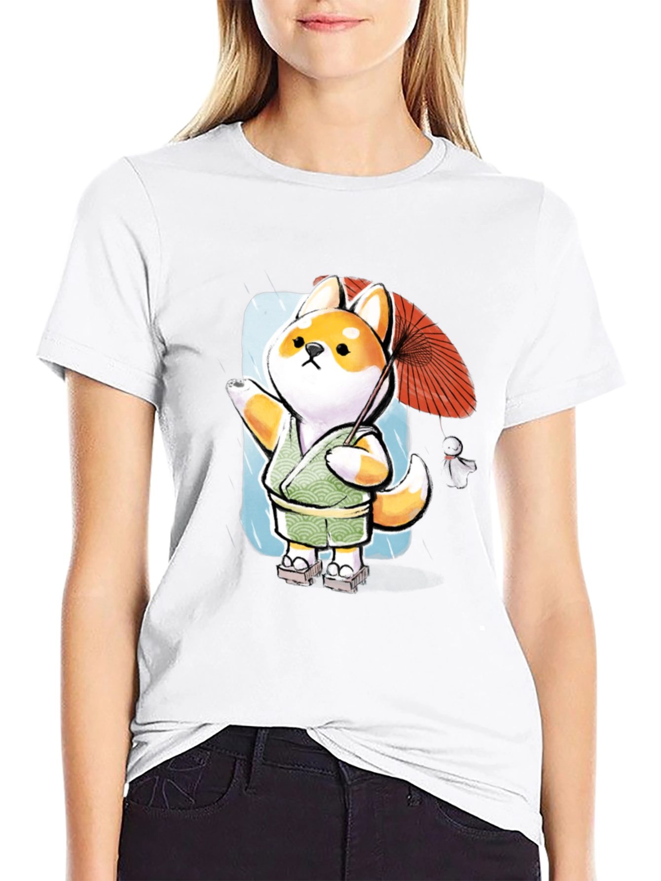 Shiba Inu Umbrella T-Shirt - Japanese Doge Style